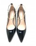CLASSY Black Patent Leather Ankle Sling Heels