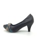 DOLLY Charcoal Lambskin Leather Braided Design Heels