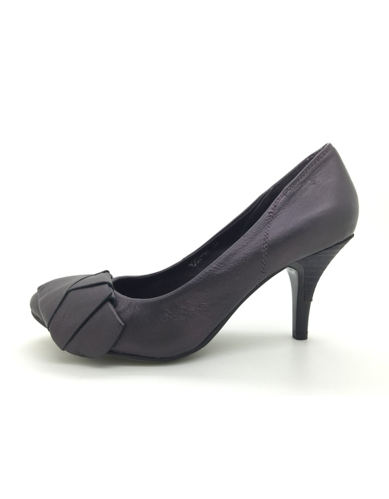 DOLLY Metallic Purple Lambskin Leather Heels