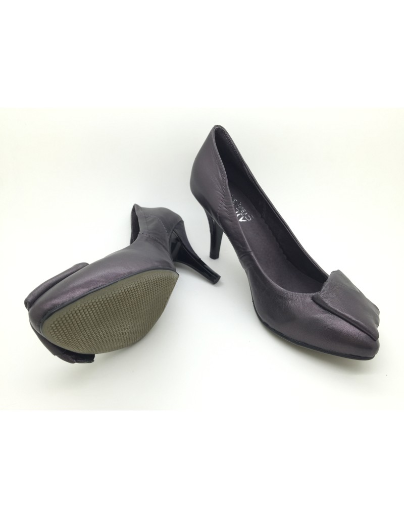 DOLLY Metallic Purple Lambskin Leather Heels