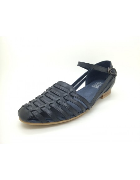 DOLLY Blue Lambskin Leather Ankle Strap Sandal