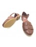 DOLLY Brown Lambskin Leather Ankle Strap Sandal