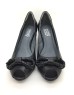 DOLLY Black Nautical Knot Design Lambskin Leather Peep Toe Heels