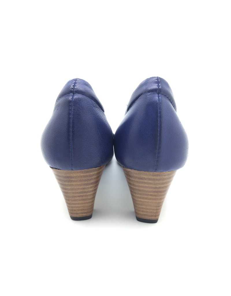 DOLLY Blue Nautical Knot Design Lambskin Leather Peep Toe Heels