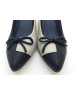 DOLLY Bicolour Blue White Lambskin Leather Heels