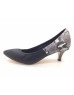 DOLLY Black Lambskin Leather Snakeskin Print Counter Heels