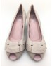 DOLLY Pink Lambskin Leather Peep Toe Heels