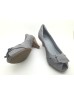 DOLLY Grey Lambskin Leather Peep Toe Heels