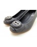 Dolly Grey Round Buckle Lambskin Leather Heels