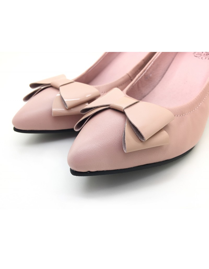 DOLLY Pink Lambskin Leather Block Heels