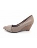 DOLLY Taupe Lambskin Leather Wedges