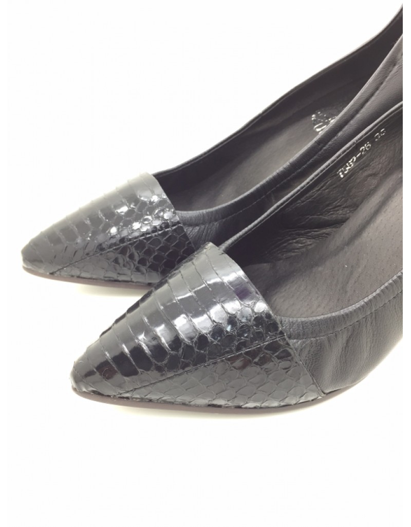DOLLY Black Lambskin Leather Wedges