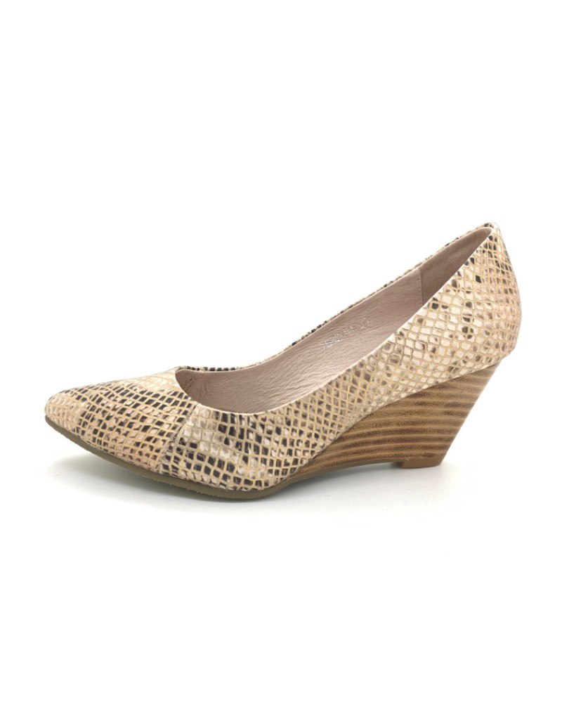 Dolly Lambskin Leather in Snake Print Wedges