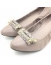 DOLLY Beige Lambskin Leather Kitten Heels