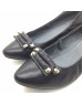 DOLLY Black Lambskin Leather Kitten Heels