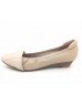 DOLLY Pearly Beige Lambskin Leather Low Wedges