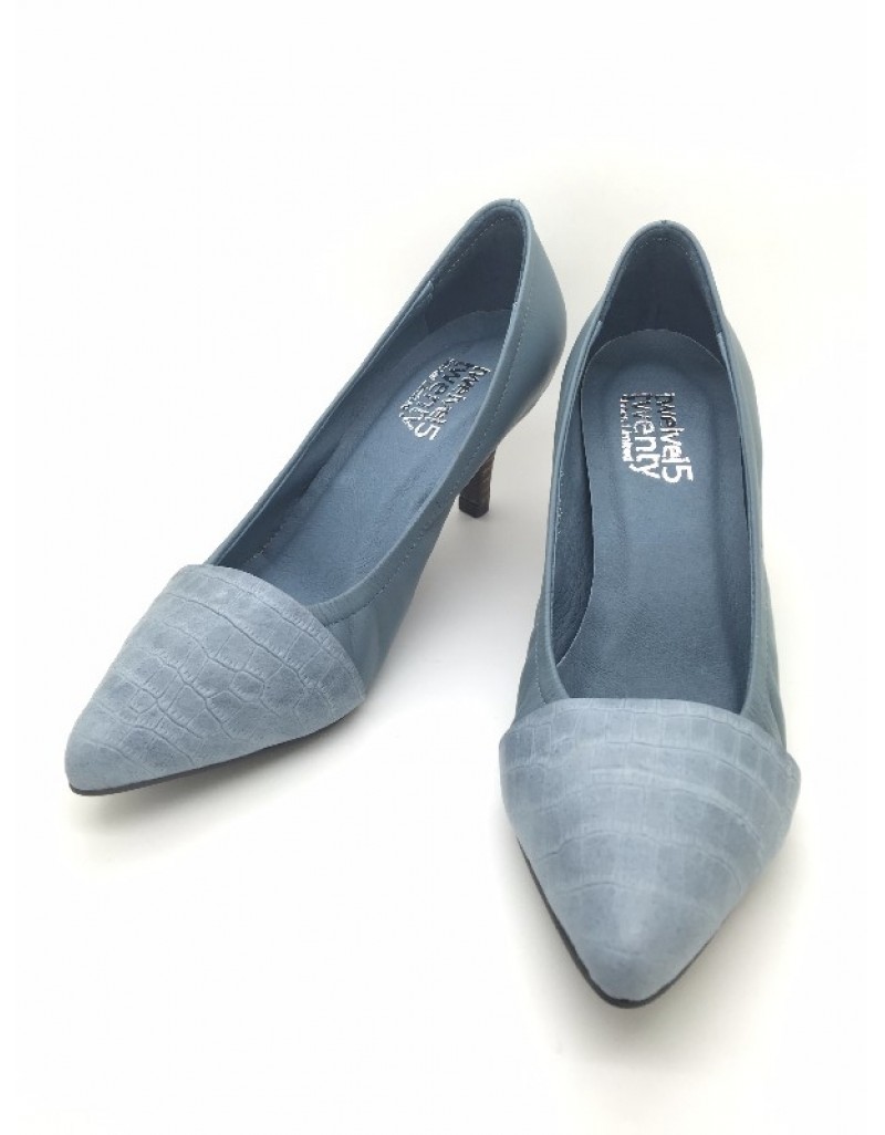 DOLLY Blue Lambskin Leather Heels