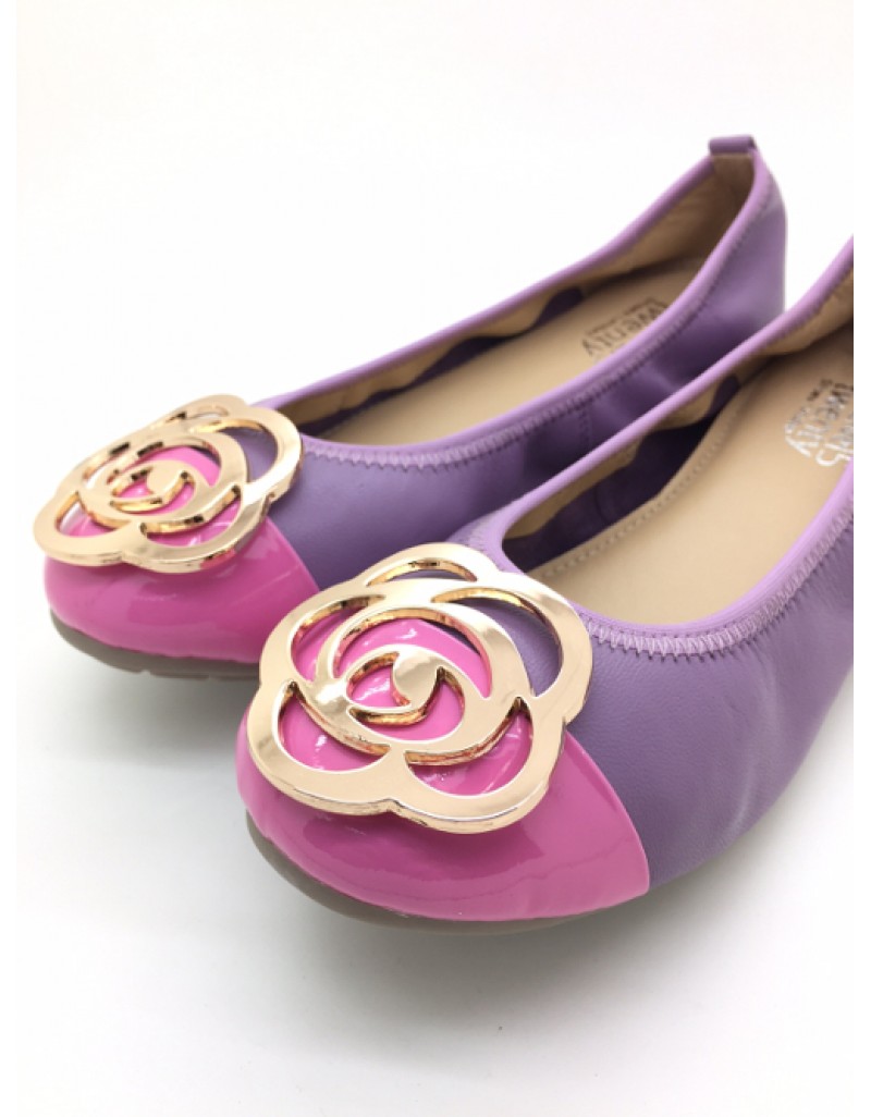 DOLLY Purple Lambskin Leather Ballerina Flats