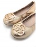 DOLLY Rose Gold Lambskin Leather Ballerina Flats