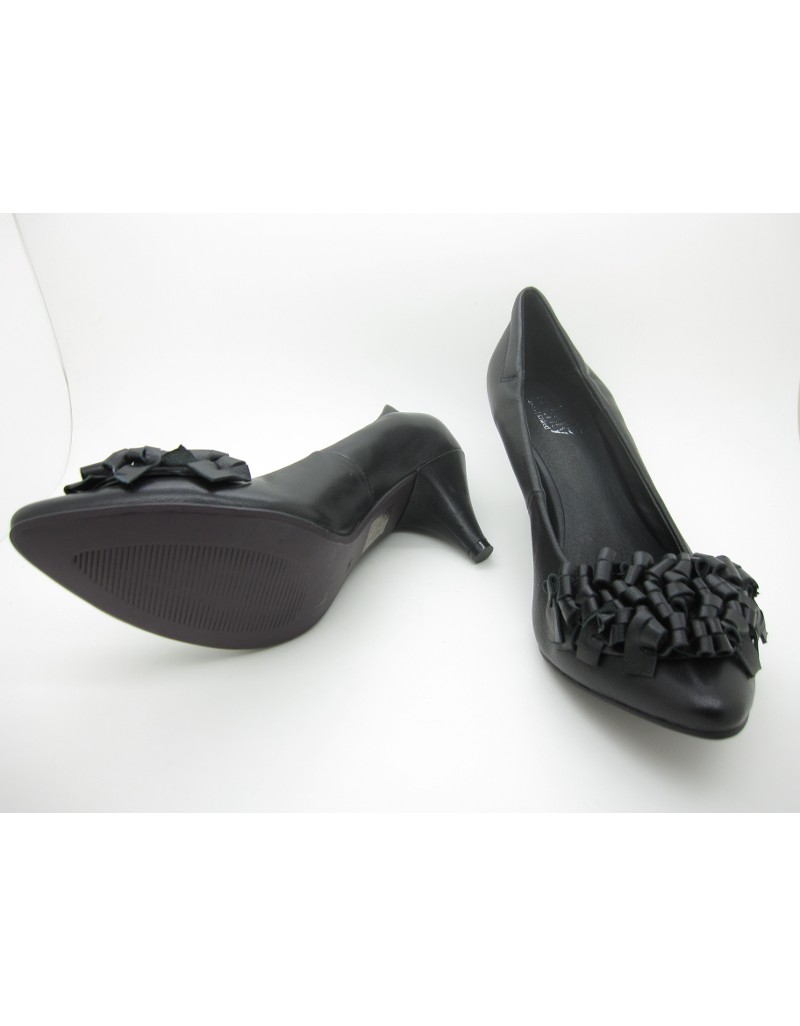 DOLLY Black Lambskin Leather Heels