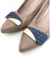 DOLLY Taupe Lambskin Leather Wedges