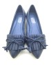 DOLLY Blue Lambskin Leather Kitten Heels