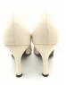 DOLLY Off White Lambskin Leather Peep Toe Heels