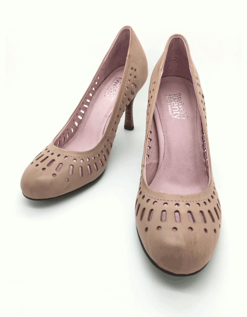 DOLLY Pink Laser-cut Lambskin Leather Heels
