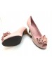 DOLLY Pink Ribbon Peep Toe Leather Heels