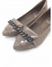 DOLLY Taupe Lambskin Leather Low Wedges