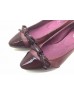 DOLLY Wine Red Lambskin Leather Ribbon Low Wedges
