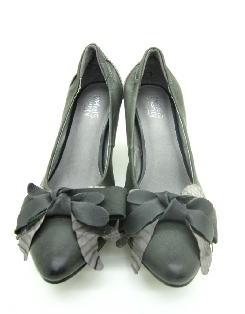 DOLLY Charcoal Lambskin Leather Heels