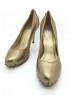 DOLLY Gold Studs Design Lambskin Leather Platform Stiletto Heels