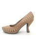 DOLLY Brown Laser Cut Lambskin Leather Unique Heels