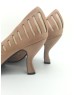 DOLLY Brown Laser Cut Lambskin Leather Unique Heels