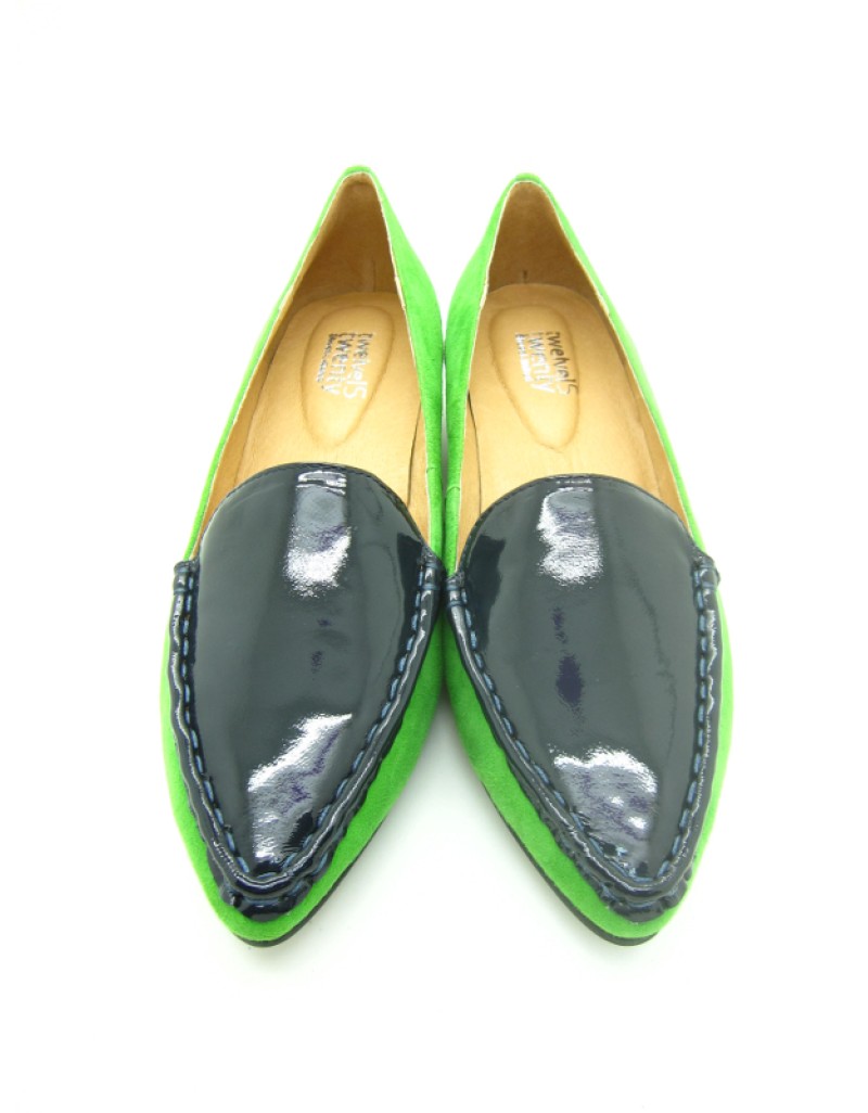 PREPPY Green Suede Leather Flats