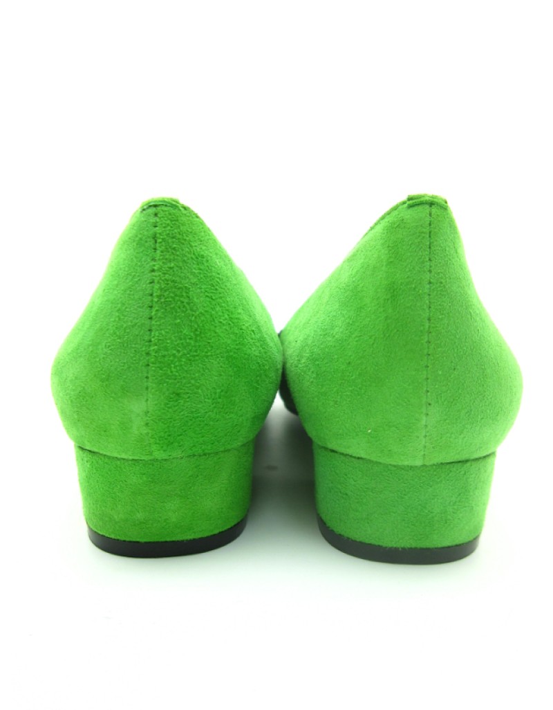 PREPPY Green Suede Leather Flats