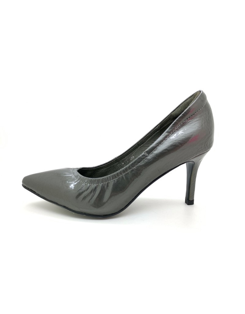 REEI Grey Patent Leather Heels