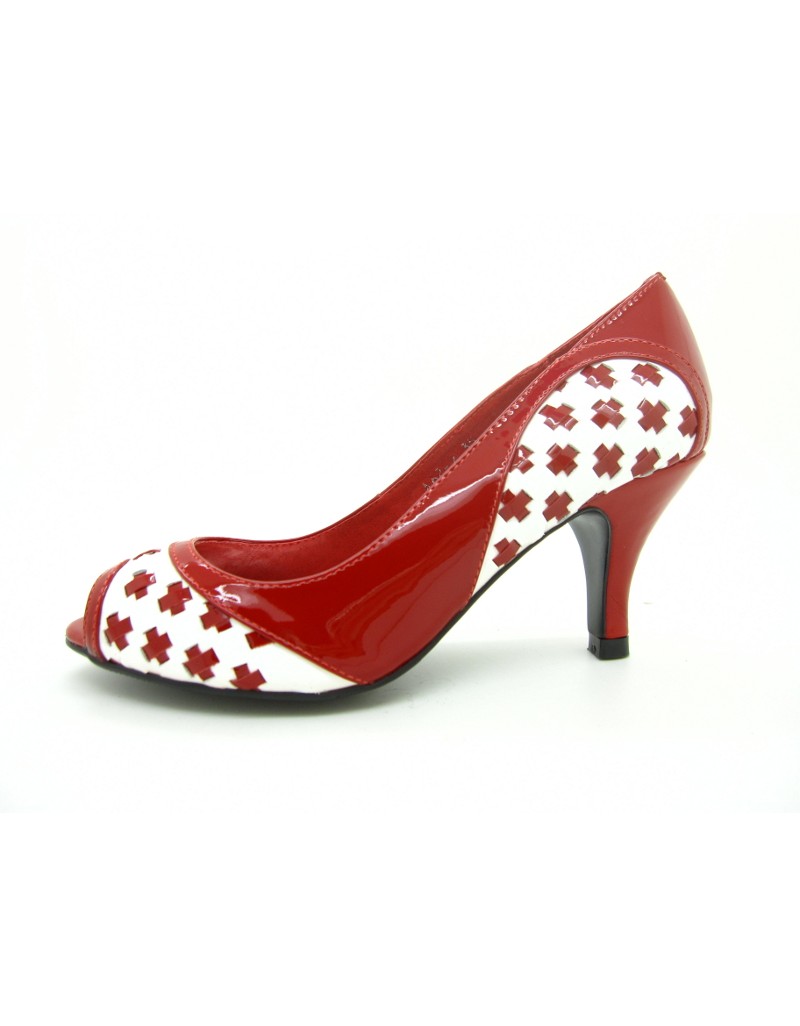 twelve15twenty patent leather peep toe heels