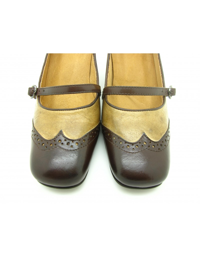 VINTAGE Calf Leather Mary Jane Heels