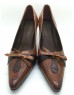 VINTAGE Cowhide Leather Ribbon Leather Heels