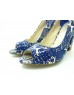 iOREK Premium Collection Blue Snake Print Leather Heels