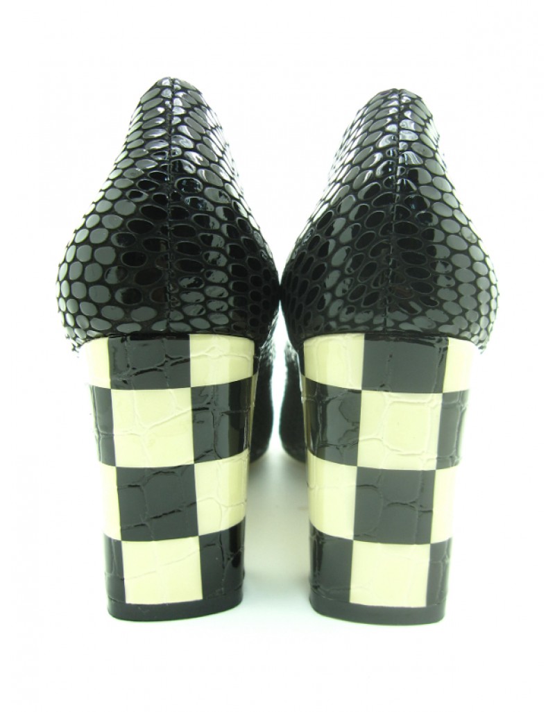 iOREK Premium Collection Patent Leather Checkered Heels