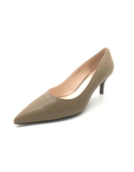 Women's Pointed Toe High Heels, Khaki, Fall Basic Light Low-cut Single Shoes  | SHEIN USA