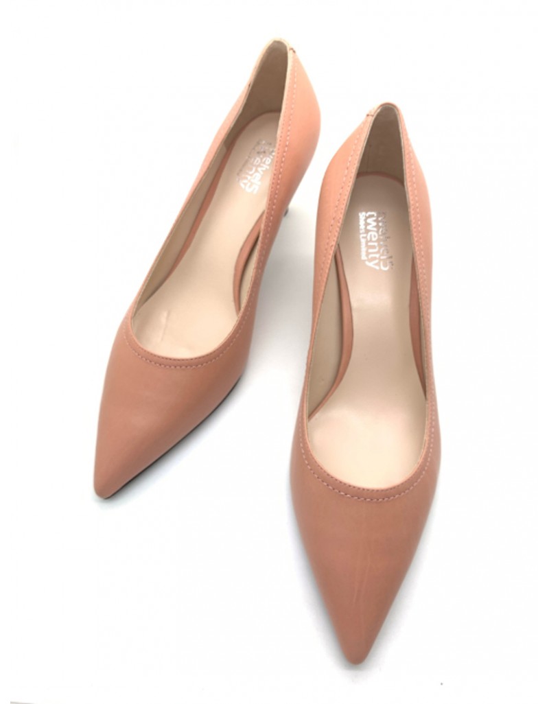 CLASSIC PEACH COWHIDE LEATHER HEELS