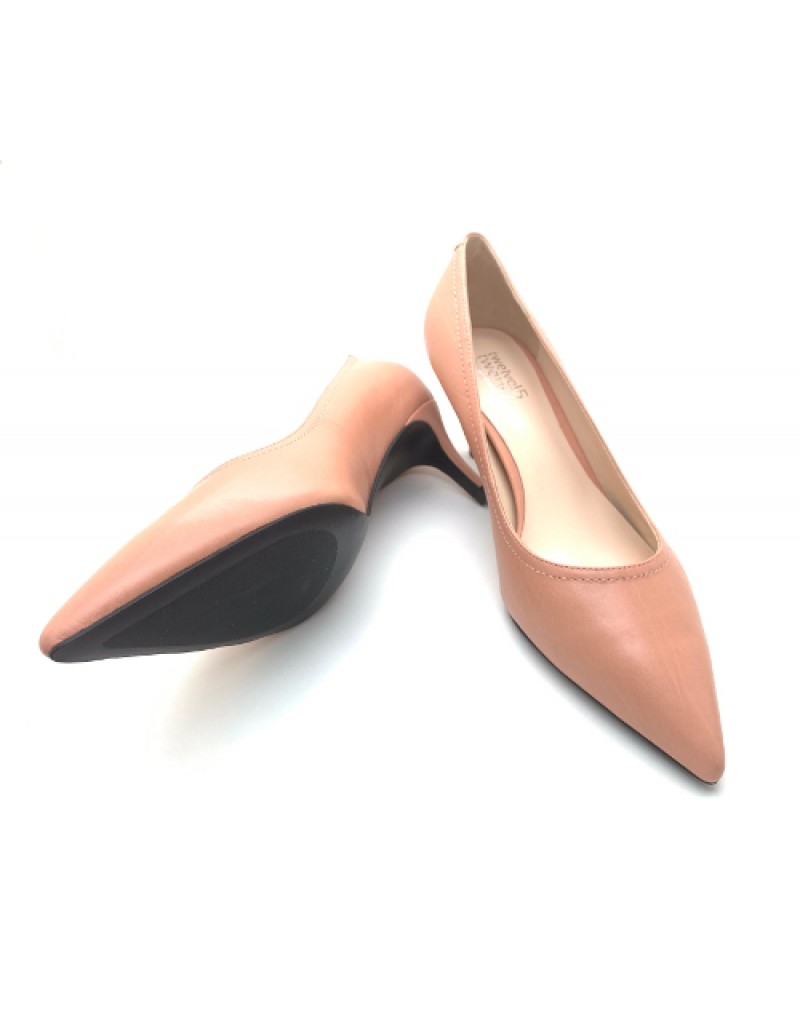 CLASSIC PEACH COWHIDE LEATHER HEELS