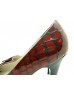 iOREK Premium Collection Red Stone Print Patent Leather Peep Toe Heels