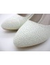 iOREK Premium Collection White Stingray Print Calf Leather Chunky Rhinestones Heels